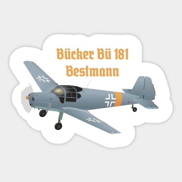 Bücker Bü 181 German WW2 Airplane Sticker by NorseTech